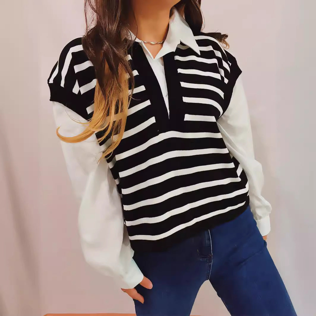 Damen Strickpullover Moderner Schnitt Puffärmel Norvielle