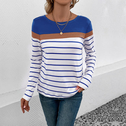 Damen Langarmshirt Streifen Farbhüpf-Design Norvielle