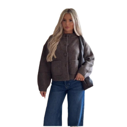 Damen Strickjacke Komfortabel Große Taschen Norvielle