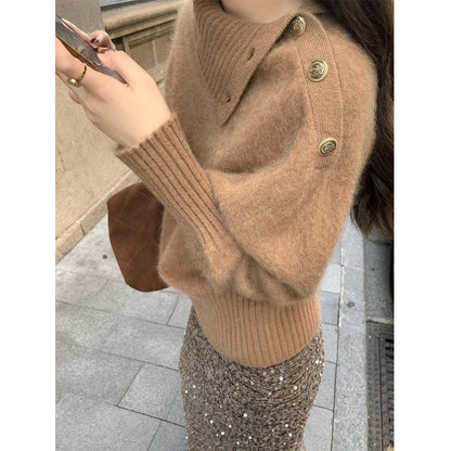 Damen Pullover Rollkragen Rippstruktur Norvielle