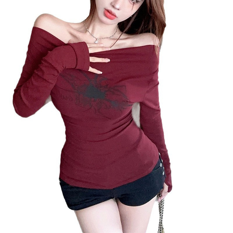 Damen Off-Shoulder Langarmshirt Norvielle