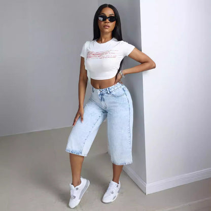 Damen Culotte Jeans Komfort Norvielle