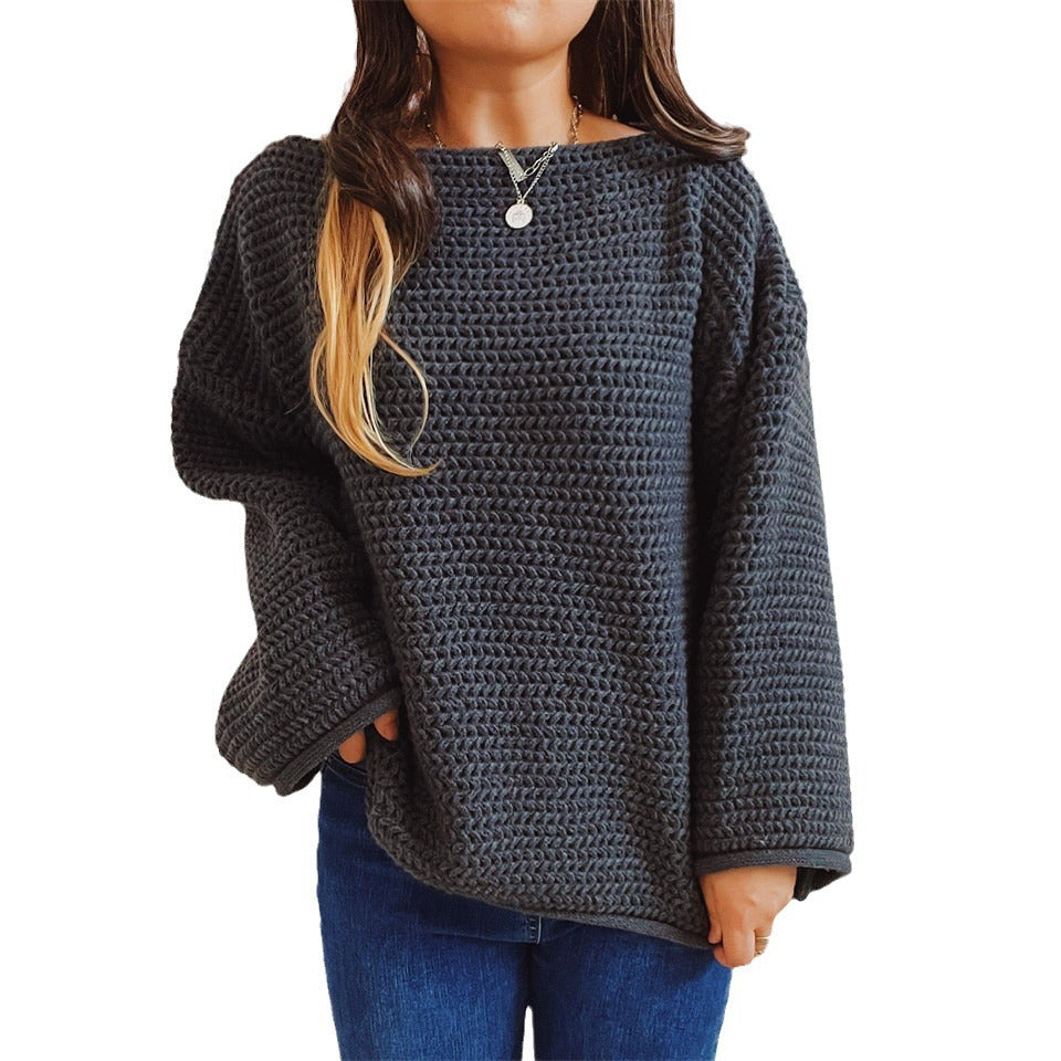 Damen Strickpullover Weit Locker Norvielle