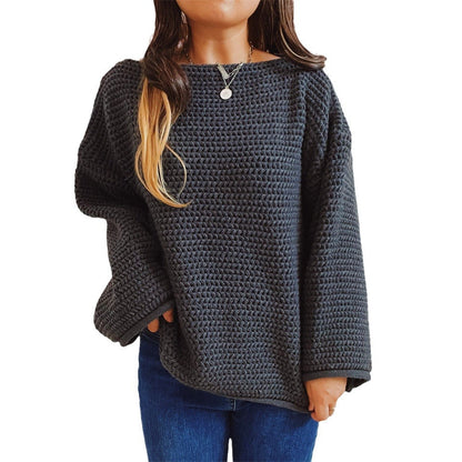 Damen Strickpullover Weit Locker Norvielle