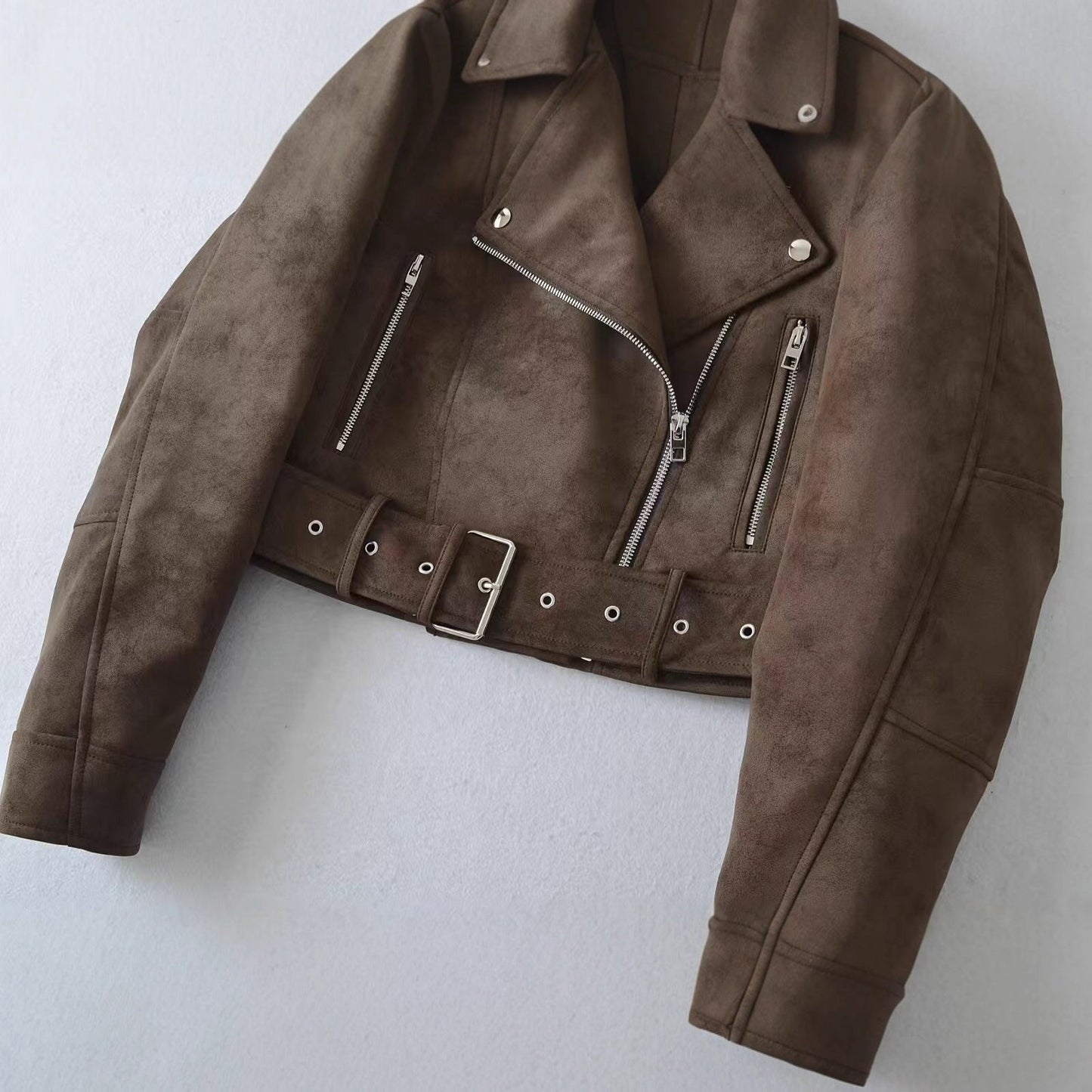 Damen Bikerjacke Wildleder