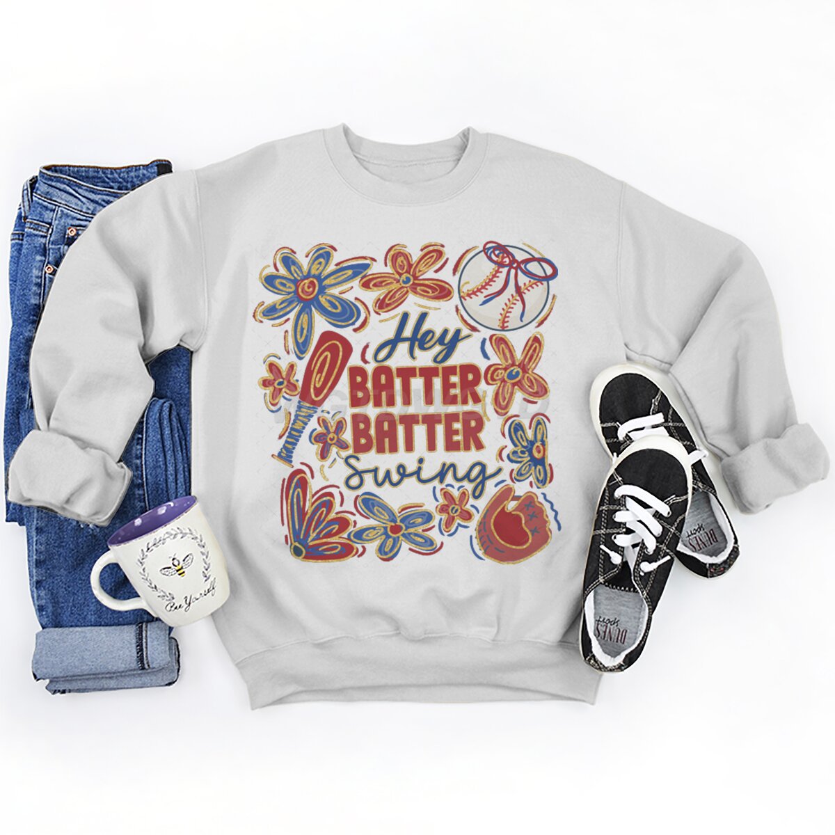 Damen Sweatshirt Baseball-Motiv Lässiger Schnitt Norvielle