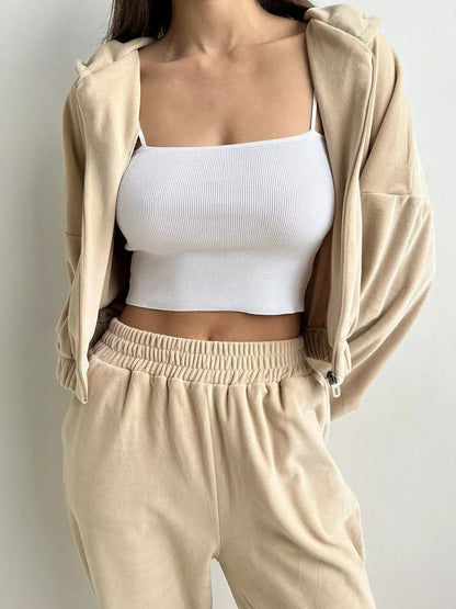 Damen Veloursjacke Weite Ärmel Norvielle