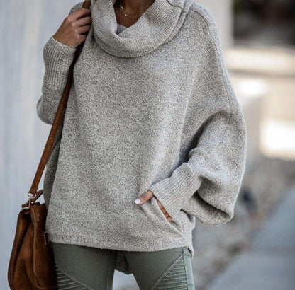 Damen Rollkragenpullover Weite Ärmel Norvielle