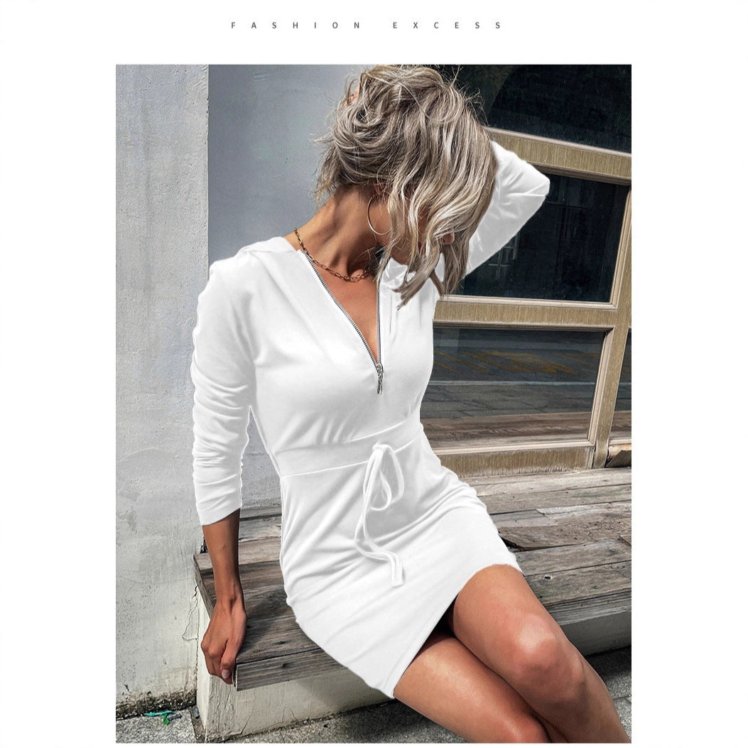 Damen Sportkleid Reißverschluss Regulierbarer Gürtel Norvielle - Norvielle