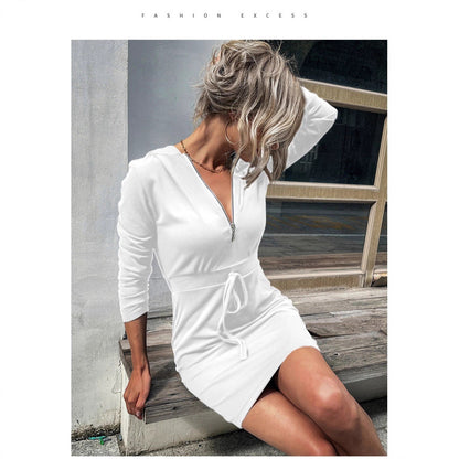 Damen Sportkleid Reißverschluss Regulierbarer Gürtel Norvielle - Norvielle