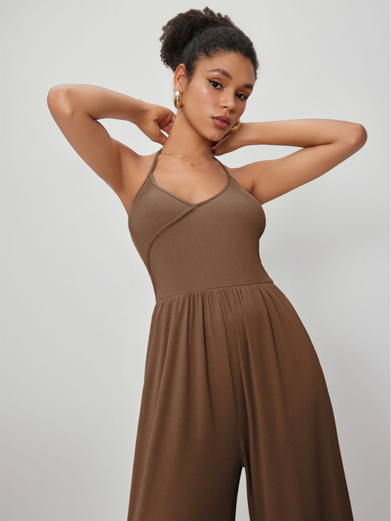 Damen Jumpsuit V-Ausschnitt Lockeres Jersey Norvielle