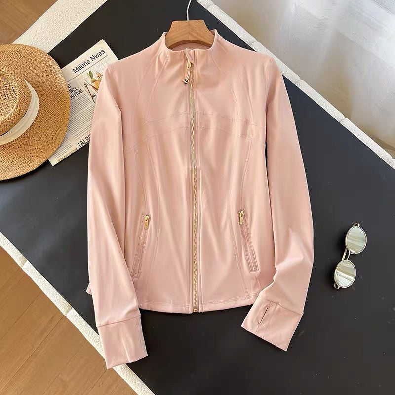 Damen Sportjacke Hochkragen Reißverschluss
