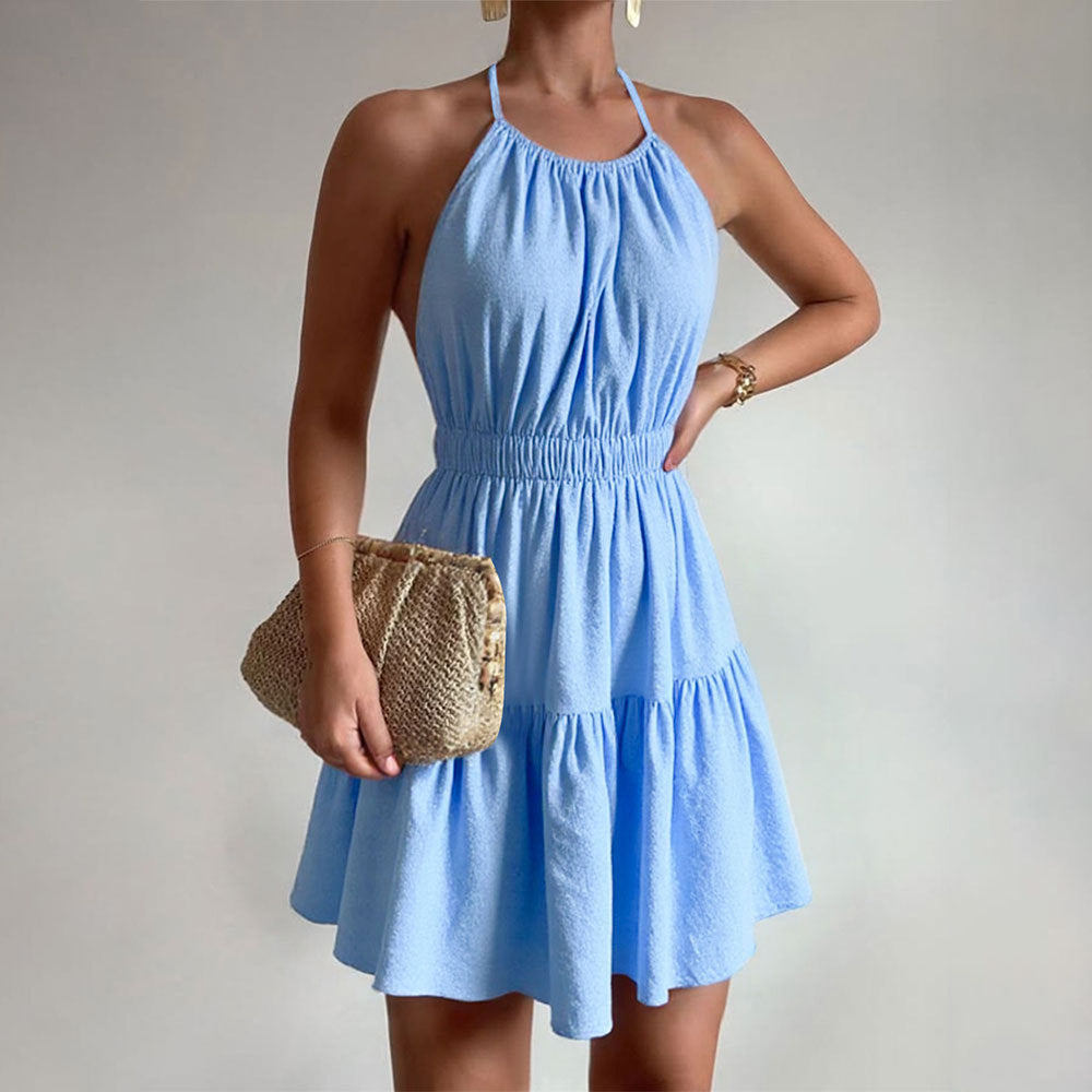 Damen Halterkleid mit Rüschensaum - Norvielle