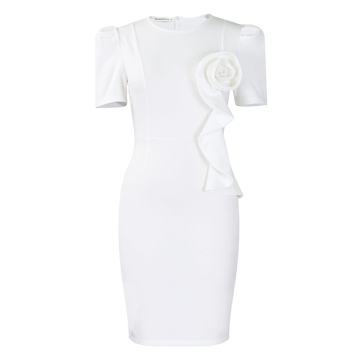 Damen Figurkleid Rüschenapplikation Norvielle