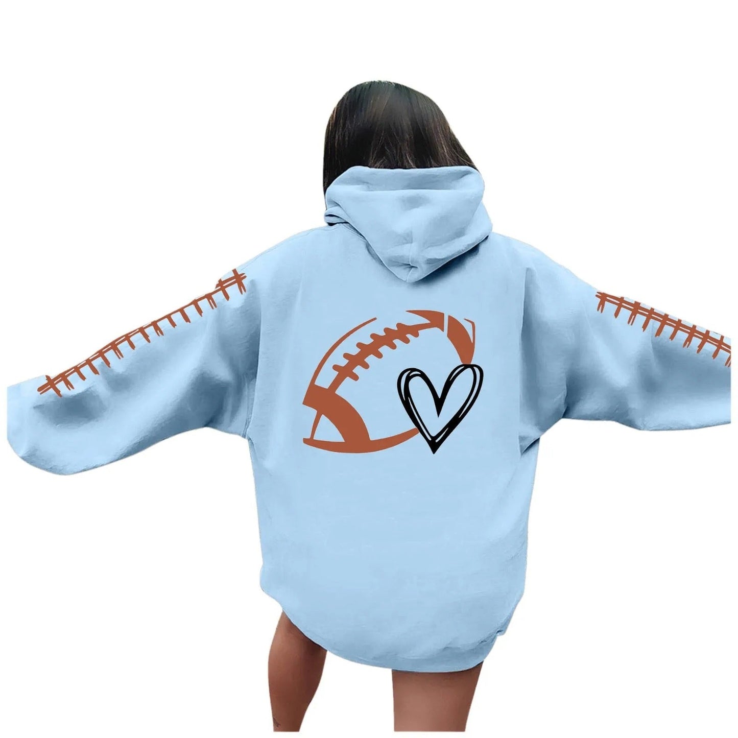 Damen Kapuzenpullover Football-Motiv Lässiger Schnitt