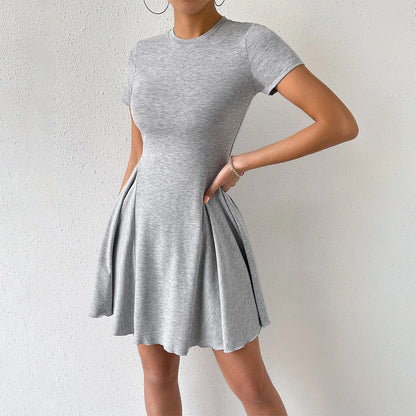 Damen Sommerkleid Rundhalsausschnitt Schwingrock Leicht Norvielle - Norvielle