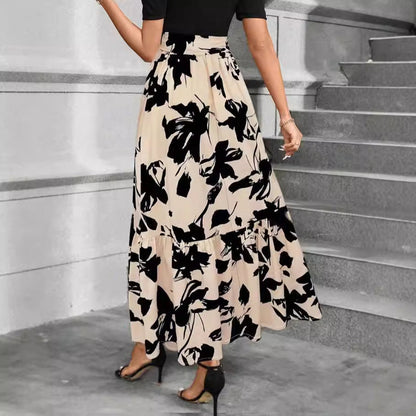 Damen Maxirock Voluminöser Schnitt Florales Design Norvielle
