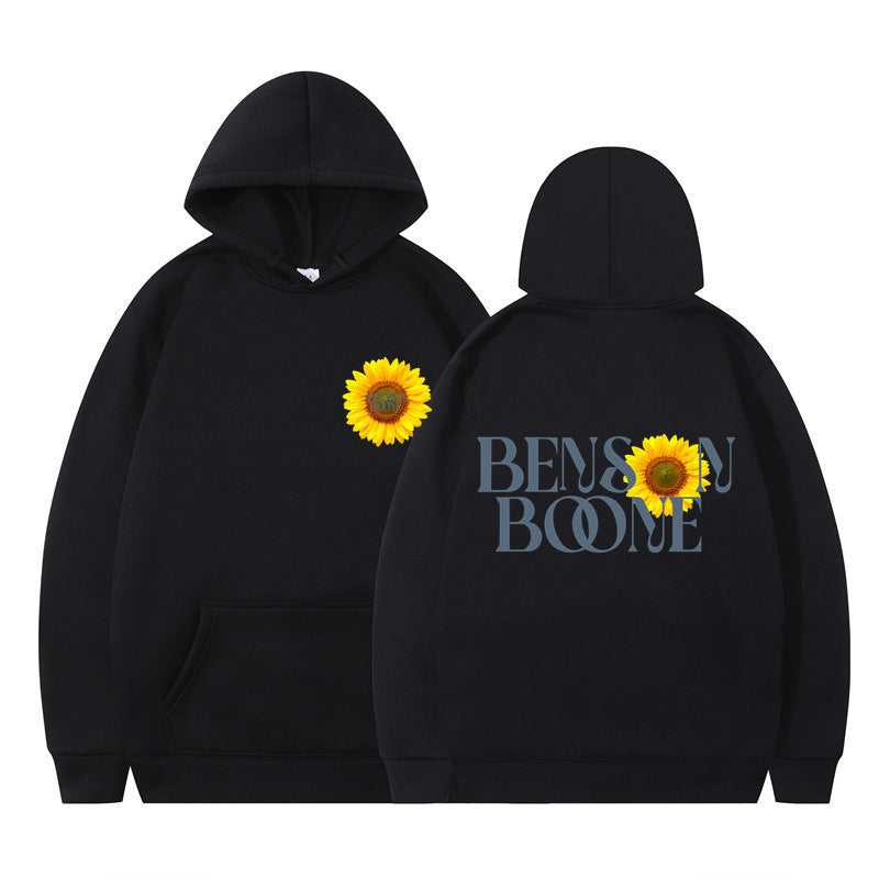 Damen Kapuzenpullover Sonnenblumenmotiv Bequem