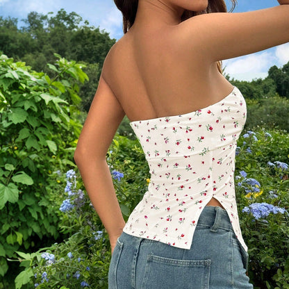Damen Bustier Elastisch Floralmuster Norvielle