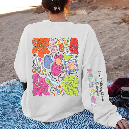 Damen Sweatshirt Bunt Grafikdesign Baumwolle