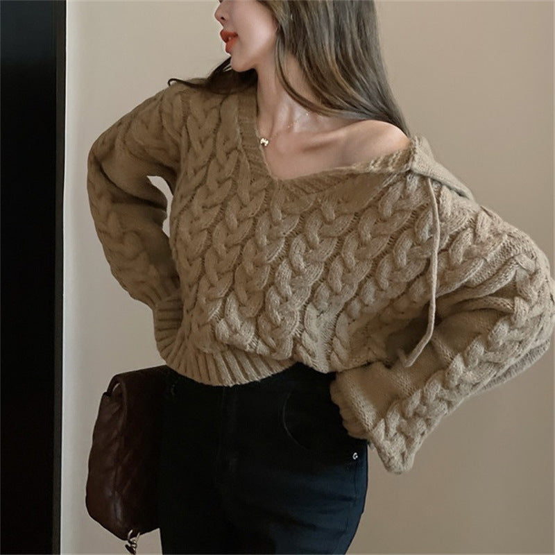 Damen Strickponcho Zopfmuster Norvielle - Norvielle