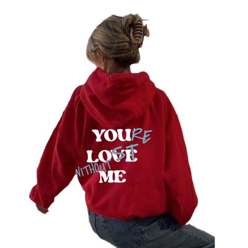 Damen Oversized Kapuzensweater mit Aufdruck