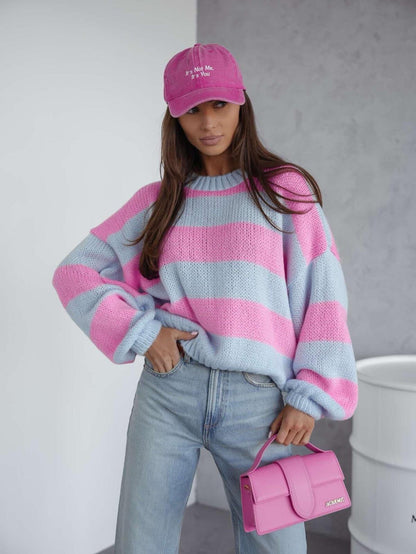 Damen Strickpullover Voluminöse Ärmel Modern Norvielle