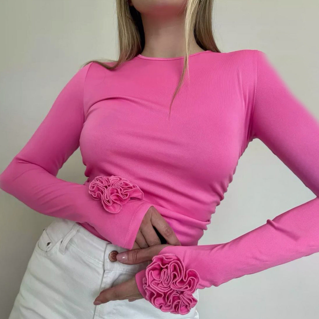 Damen Langarmshirt Rüschendetails Norvielle - Norvielle