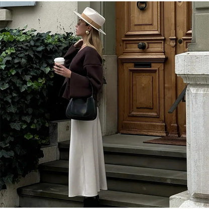 Damen Strickjacke Asymmetrisch Große Knöpfe Norvielle