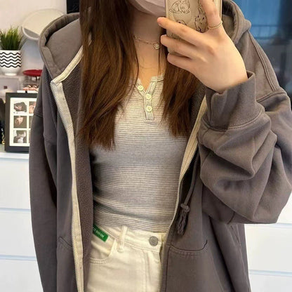 Damen Fleecejacke Lässig Hochkragen Reißverschluss Norvielle - Norvielle