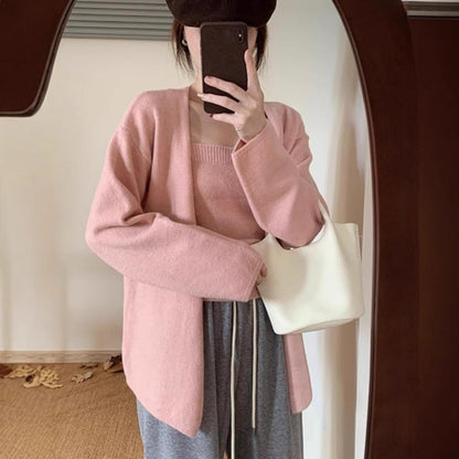 Damen Strickcardigan Offene Ärmel Bequem Grün - Norvielle