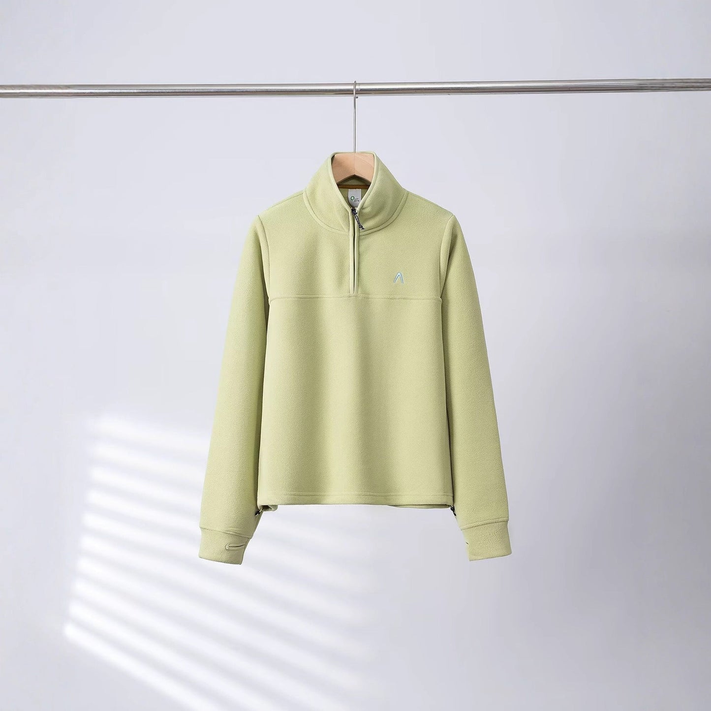 Damen Fleece-Pullover Halb-Reißverschluss Elastische Bündchen