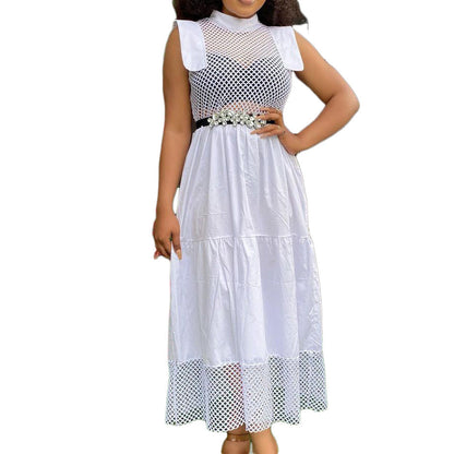 Damen Maxi-Kleid Netzdetails Norvielle