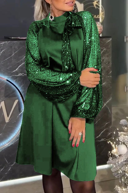 Damen Cocktailkleid Paillettenbesatz Festlicher Schnitt Norvielle