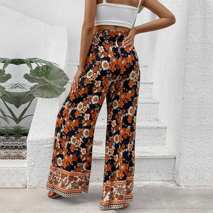 Damen Blumenhosen Weite Bein Norvielle