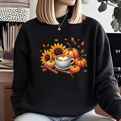 Damen Sweatshirt Herbstlich Motiv Besonderer Druck Norvielle
