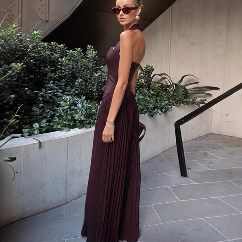 Damen Maxikleid Elegantes Trägerdesign