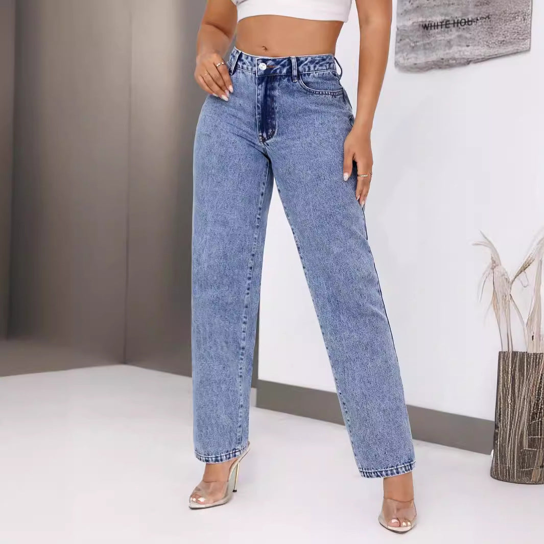 Damen High-Waisted Jeans Weites Bein Norvielle - Norvielle