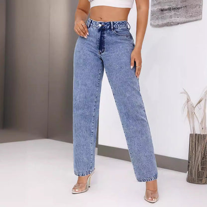 Damen High-Waisted Jeans Weites Bein Norvielle - Norvielle