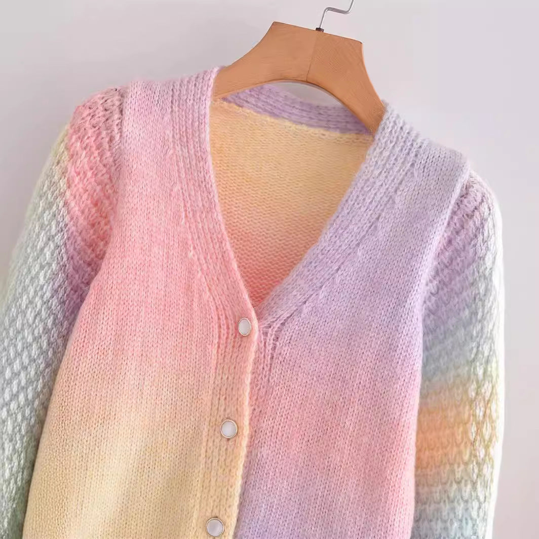 Damen Strickjacke Bunt Meliert Norvielle