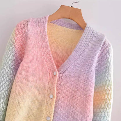 Damen Strickjacke Bunt Meliert Norvielle