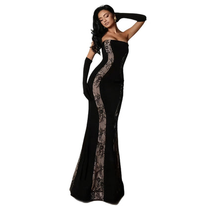Damen Abendkleid Edles Spitzen-Design