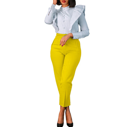 Damen Bluse Floralmuster V-Ausschnitt Elegantes Design