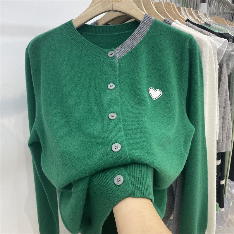Damen Cardigan Weiches Strickmaterial Farbige Knöpfe Norvielle