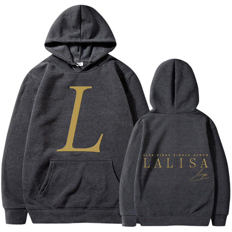 Damen Kapuzensweater mit Initialen-Print und Kängurutasche Norvielle