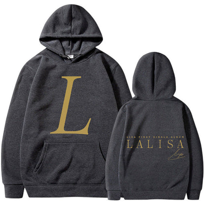 Damen Kapuzensweater mit Initialen-Print und Kängurutasche Norvielle