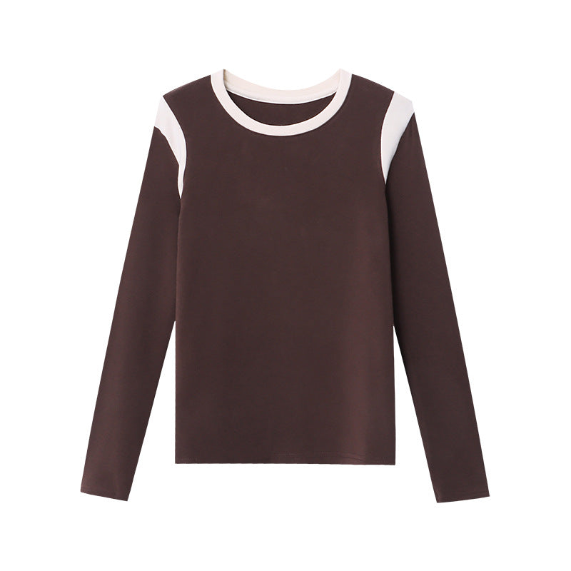 Damen Langarmshirt Kontrast-Einsätze Norvielle