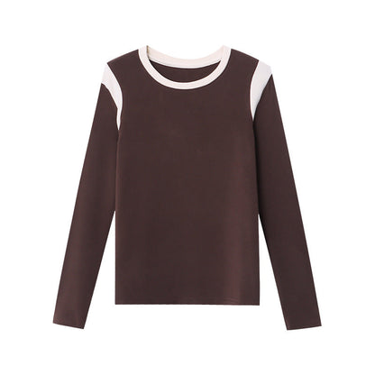 Damen Langarmshirt Kontrast-Einsätze Norvielle