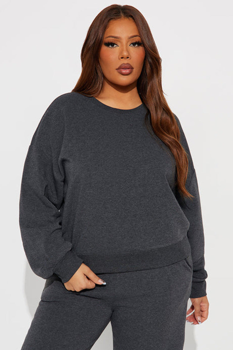 Damen Cropped Sweatshirt Voluminöse Ärmel Norvielle