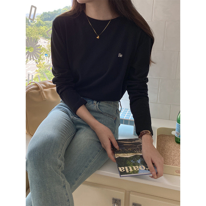 Damen Langarmshirt Minimalistisch Leicht Norvielle